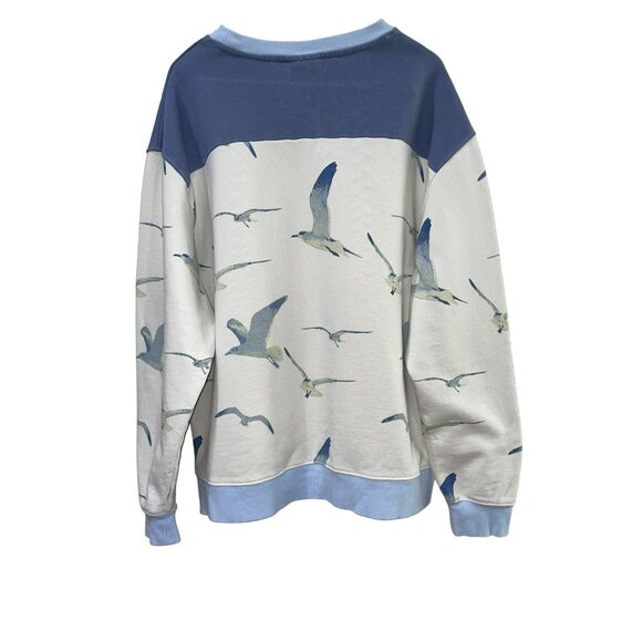 Taylor Swift 1989 Taylors Version XL Sweatshirt Blue & White Seagull Print Crewn - Picture 5 of 7